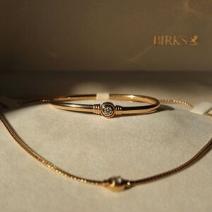 Birks Gold Bracelet with Diamond Accent